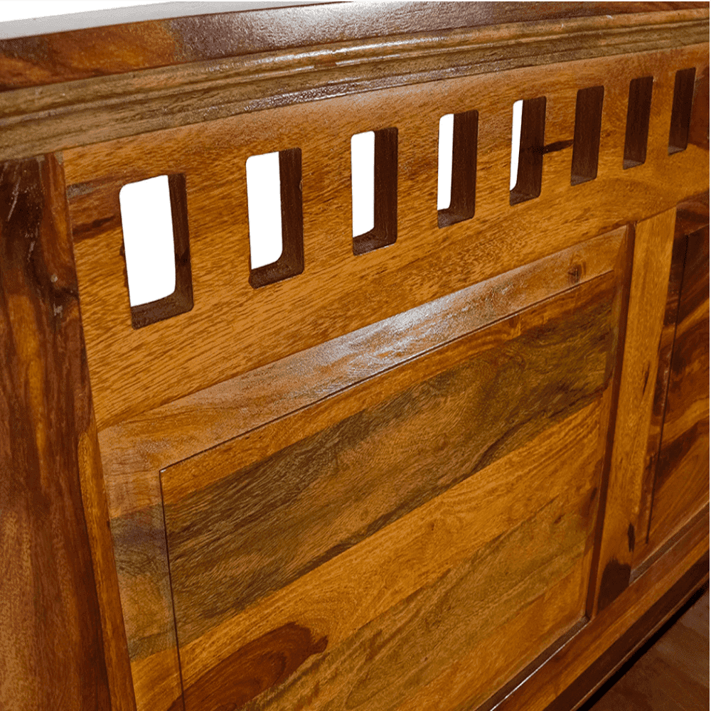 Camden King Size Bed In Sheesham Wood - Teak Inside