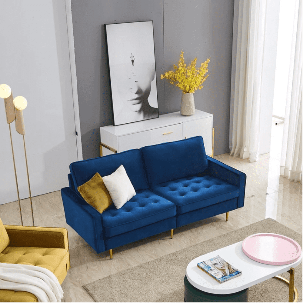 Block Down Straight Line Sofa Set - Teak Inside