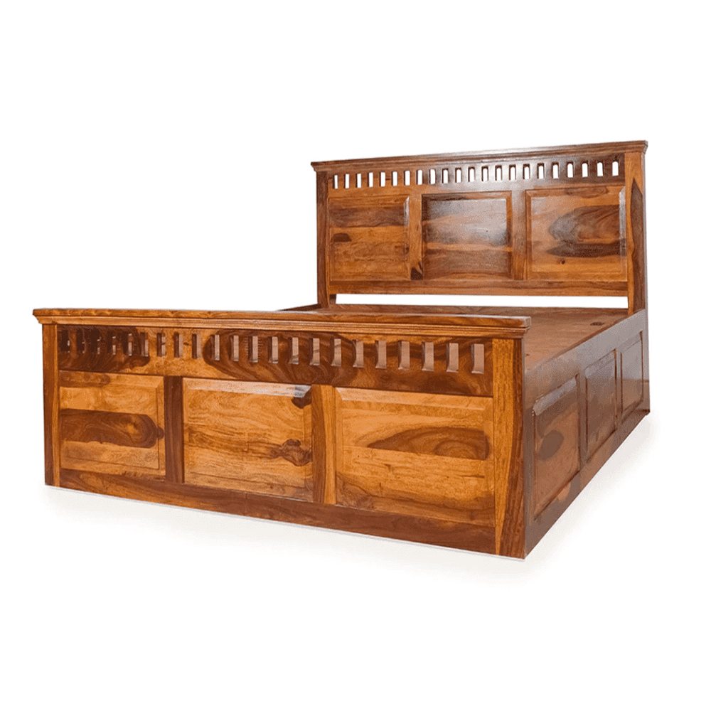 Camden King Size Bed In Sheesham Wood - Teak Inside