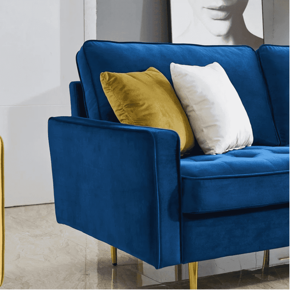 Block Down Straight Line Sofa Set - Teak Inside