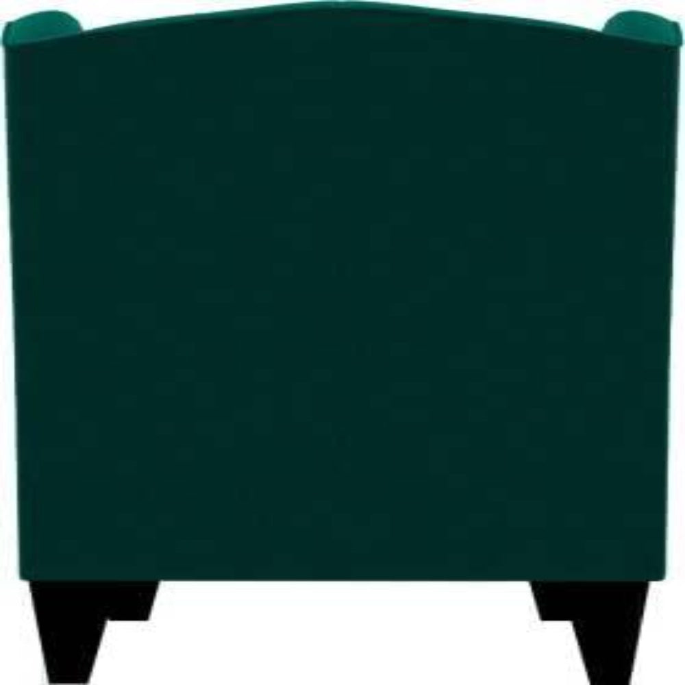 Cayo Chesterfield Wing Chair in Green Color - Teak Inside