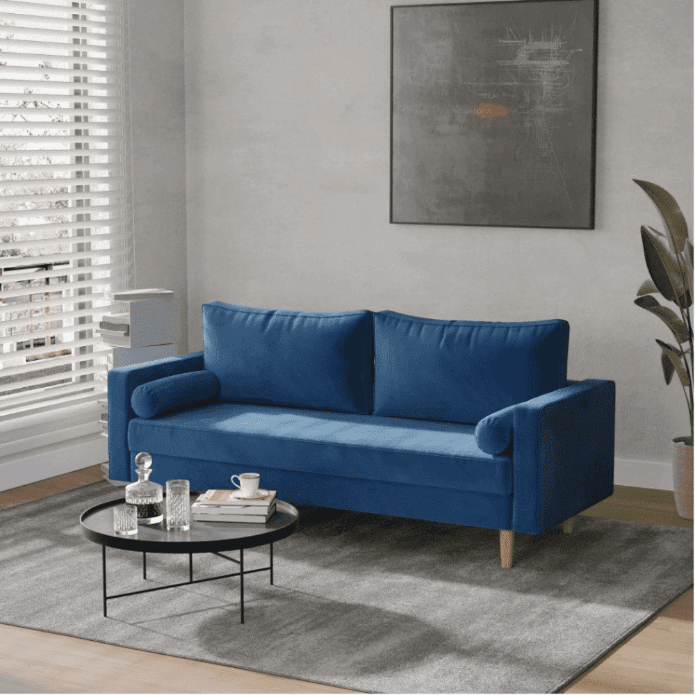 Craftmen Modern Sofa Set in Suede Fabric - Teak Inside