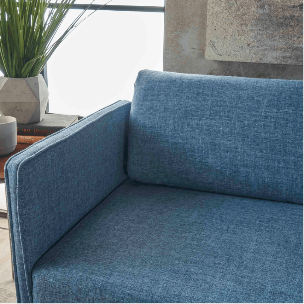 Augustus Mid-century Modern Fabric Chaise Sectional - Teak Inside