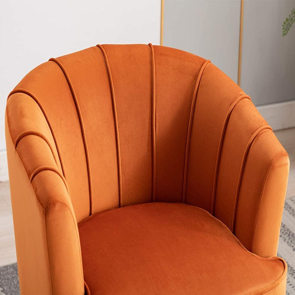 Cozy Couch Accent Chair in Orange Color - Teak Inside