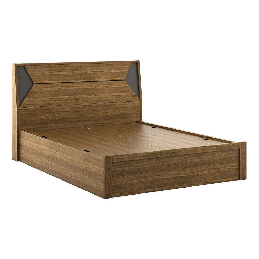 Dollo Wooden Bed In Tan With Storage - Teak Inside