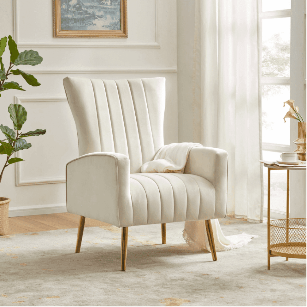 Bells Wing Back Chair - Teak Inside