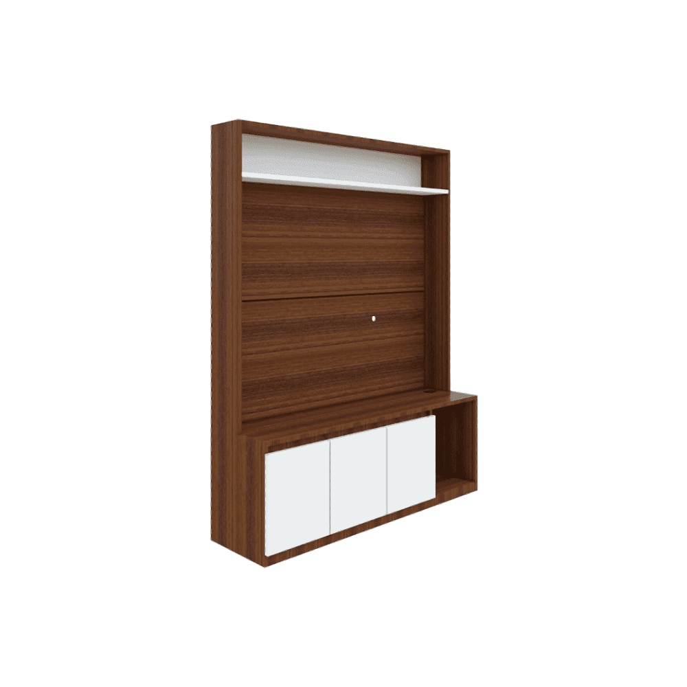 Edon TV Unit- Walnut Frosty White - Teak Inside