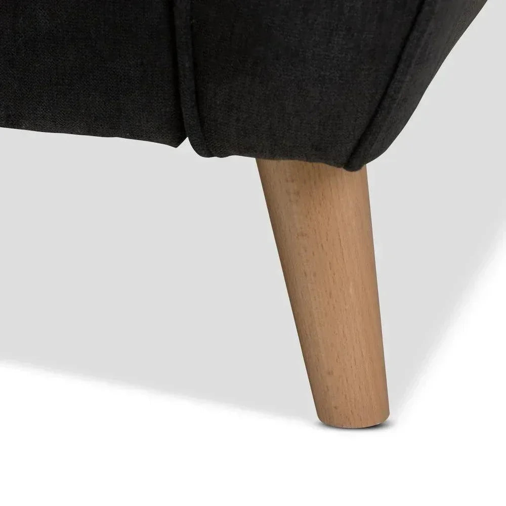 Baxton Straight Line Sofa Set in Suede - Teak Inside