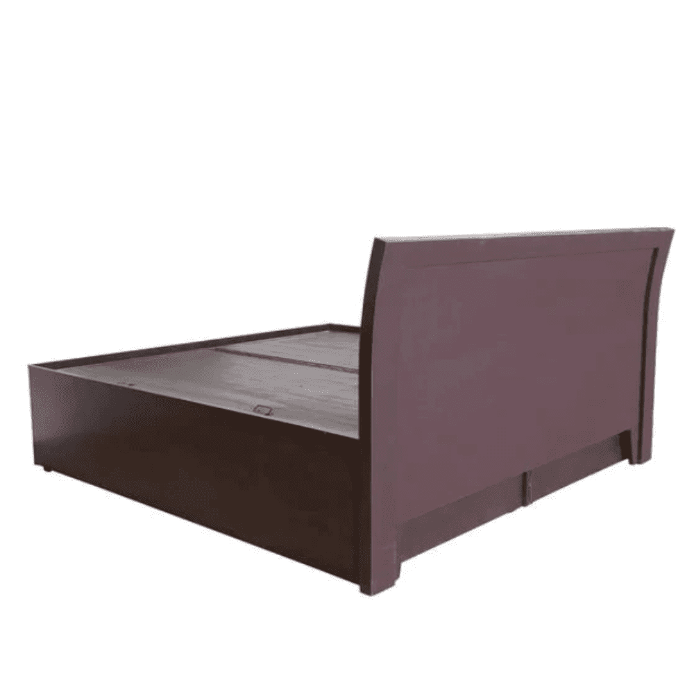Ellis Wooden Bed with Storage in Brown Finish - Teak Inside