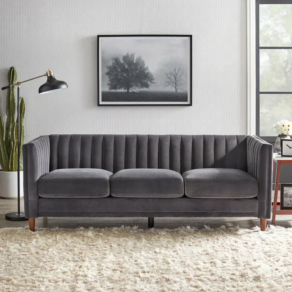 Boombox Luxury Straight Line Sofa Set in Suede