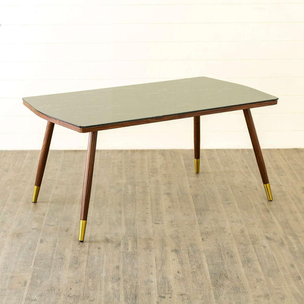 Flex 6 Seater Dining Table in Grey - Teak Inside