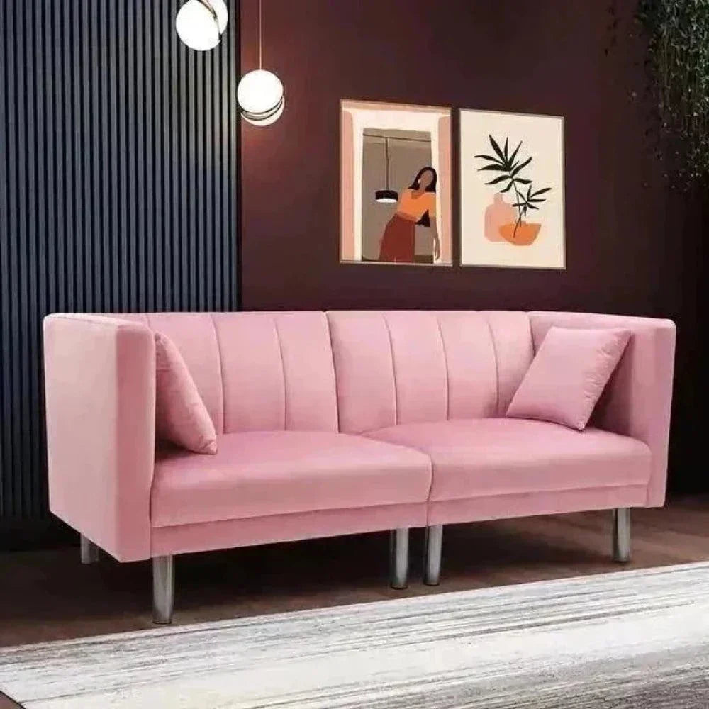 Dolcy Line Sofa Set in Pink - Teak Inside