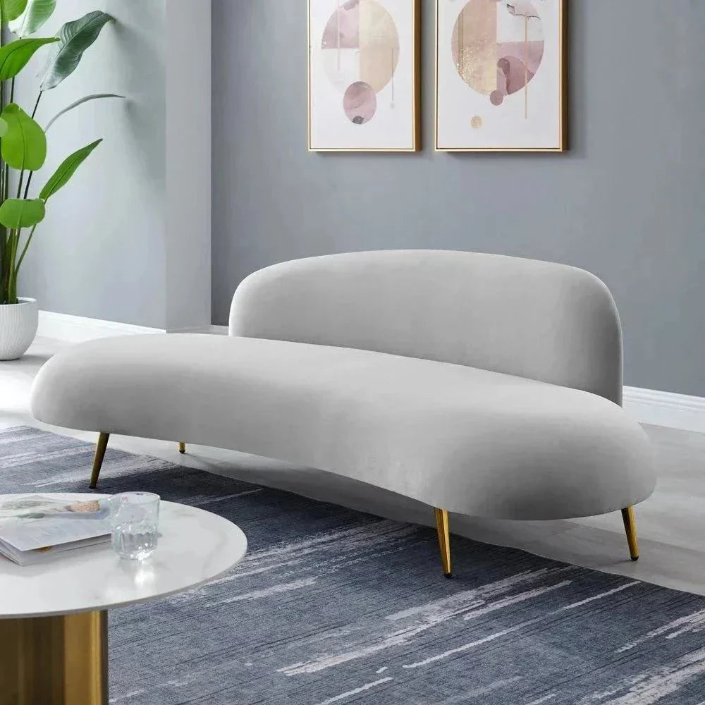 Donald Luxury Modern Suede Sofa Set in Grey (Living Room Combo) - Teak Inside