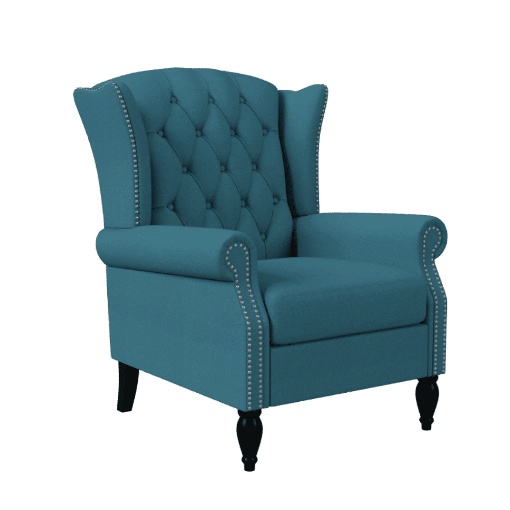 Copper Grove Crawley Diamond Button-Tufted Wingback Chair - Teak Inside