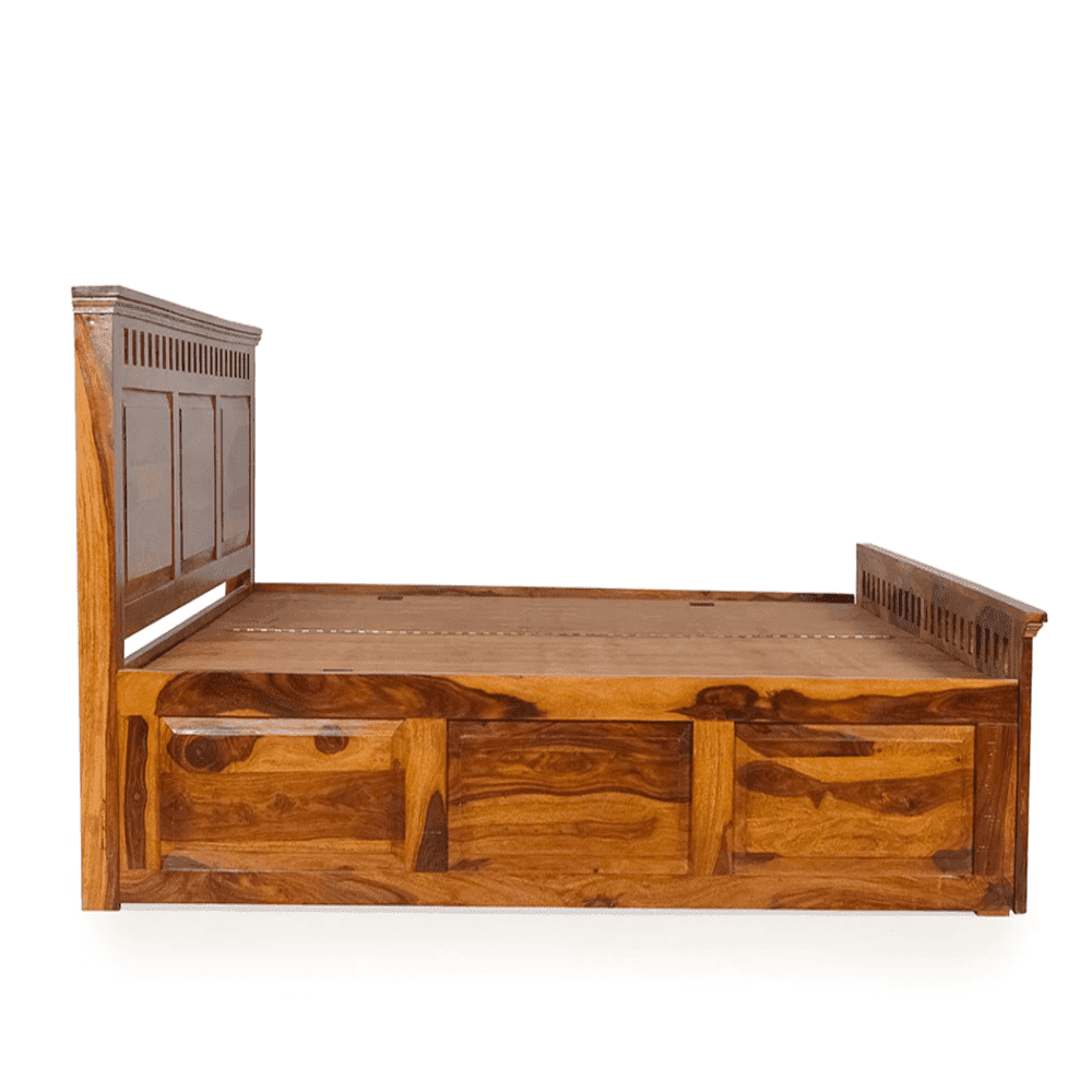 Camden King Size Bed In Sheesham Wood - Teak Inside