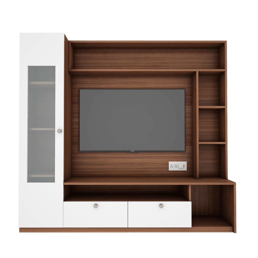 Casa Bonita TV Unit - Walnut - Upto 55 inches TV - Teak Inside