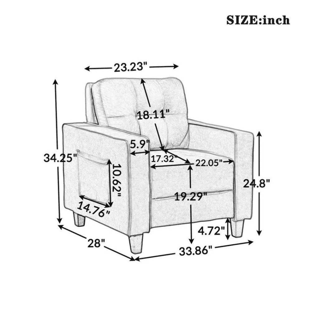 Comfortable Modern Sofa Set for Home Living Room - Teak Inside
