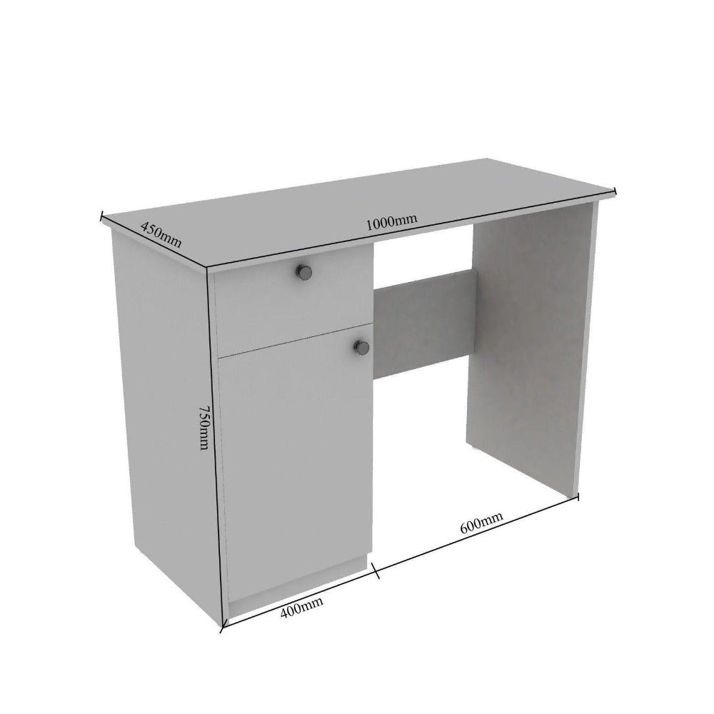 Clove Study Table in Walnut Colour - Teak Inside