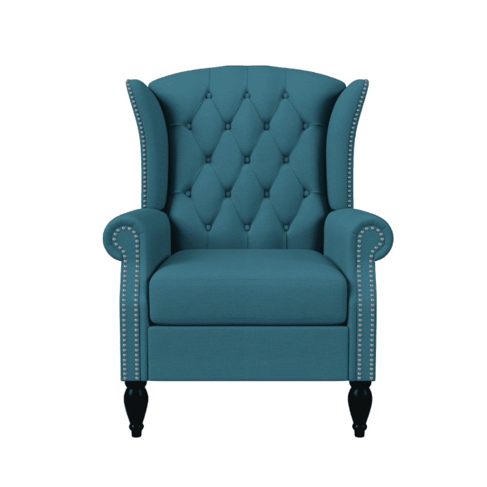 Copper Grove Crawley Diamond Button-Tufted Wingback Chair - Teak Inside