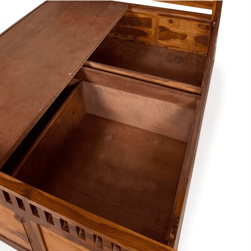 Camden King Size Bed In Sheesham Wood - Teak Inside