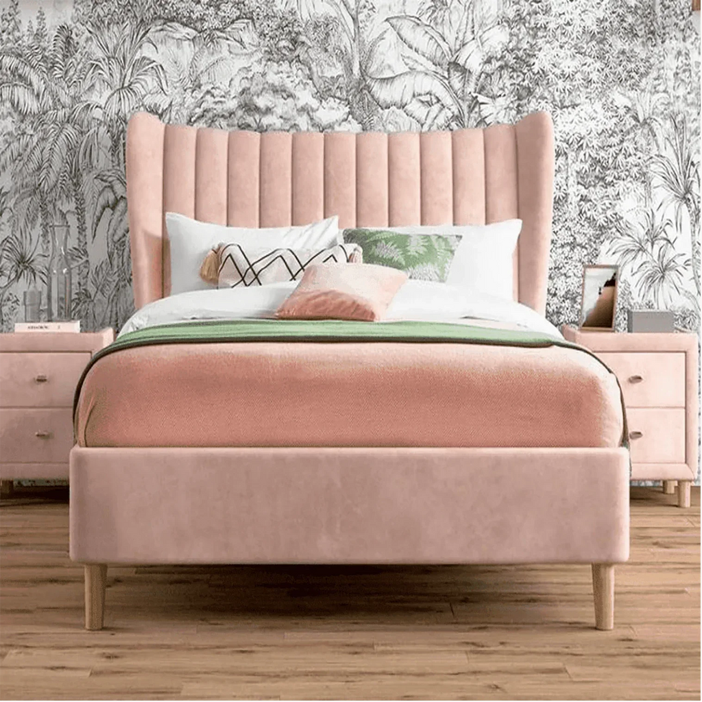 Knox Luxury Upholstered Bed Without Storage in Suede