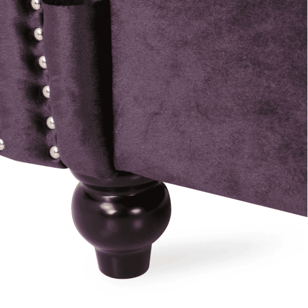 Amberside Suede Tufted Chesterfield Sectional Sofa - Teak Inside