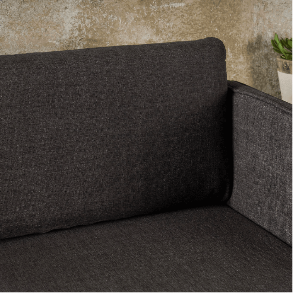 Augustus Mid-century Modern Fabric Chaise Sectional - Teak Inside