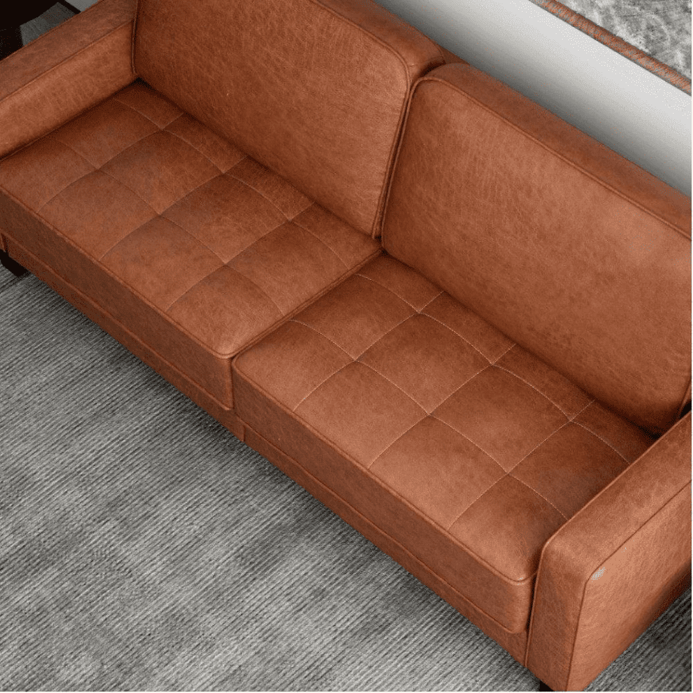 Camilla Sofa Set in Textured Style - Teak Inside