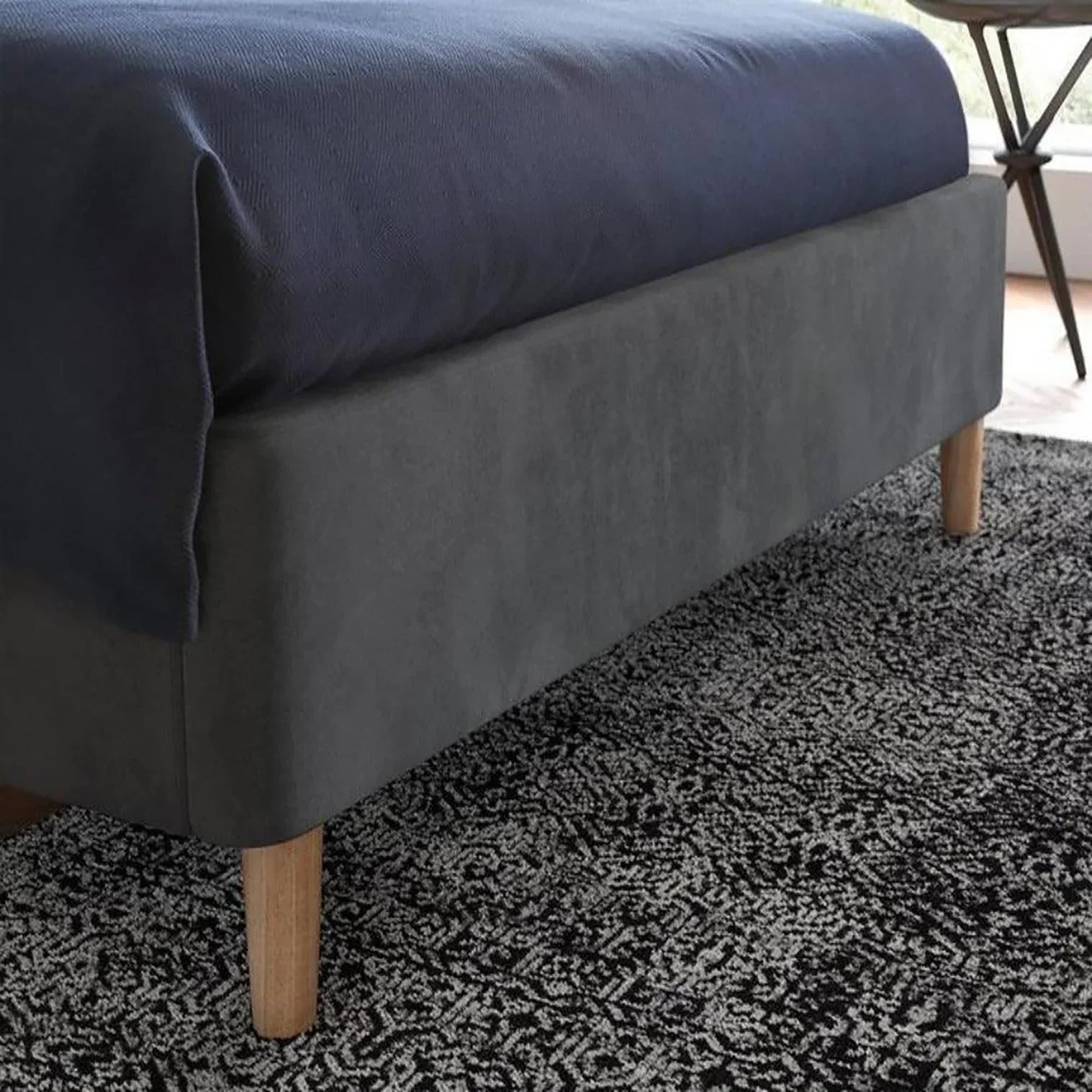 Knox Luxury Upholstered Bed Without Storage in Suede