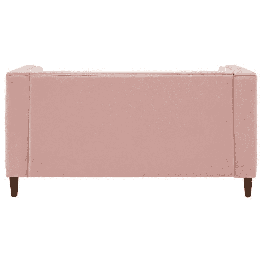Brew Pink Suede Sofa or Loveseat with Pillows - Teak Inside