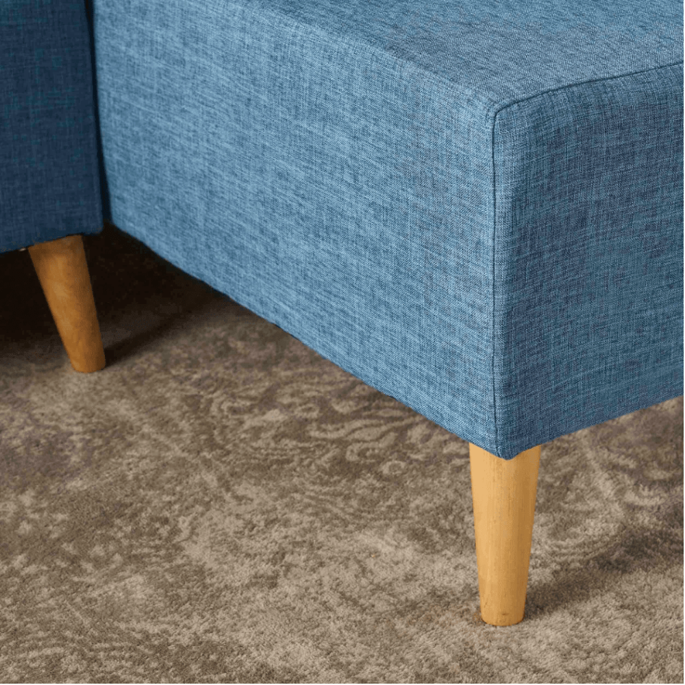 Augustus Mid-century Modern Fabric Chaise Sectional - Teak Inside