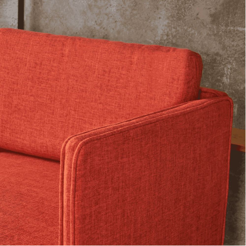 Augustus Mid-century Modern Fabric Chaise Sectional - Teak Inside