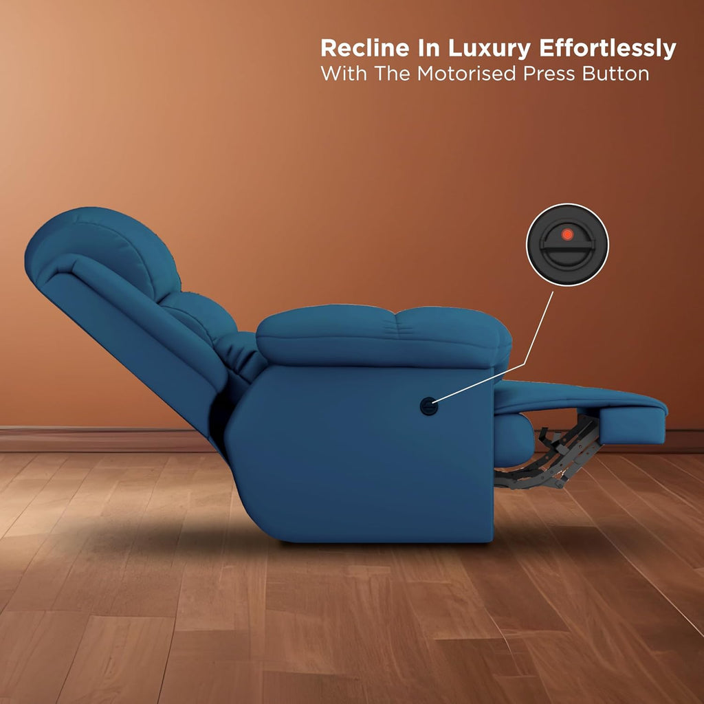 Hyper Luxe Motorised Standard Recliner In Blue