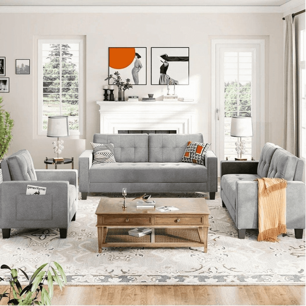 Comfortable Modern Sofa Set for Home Living Room - Teak Inside