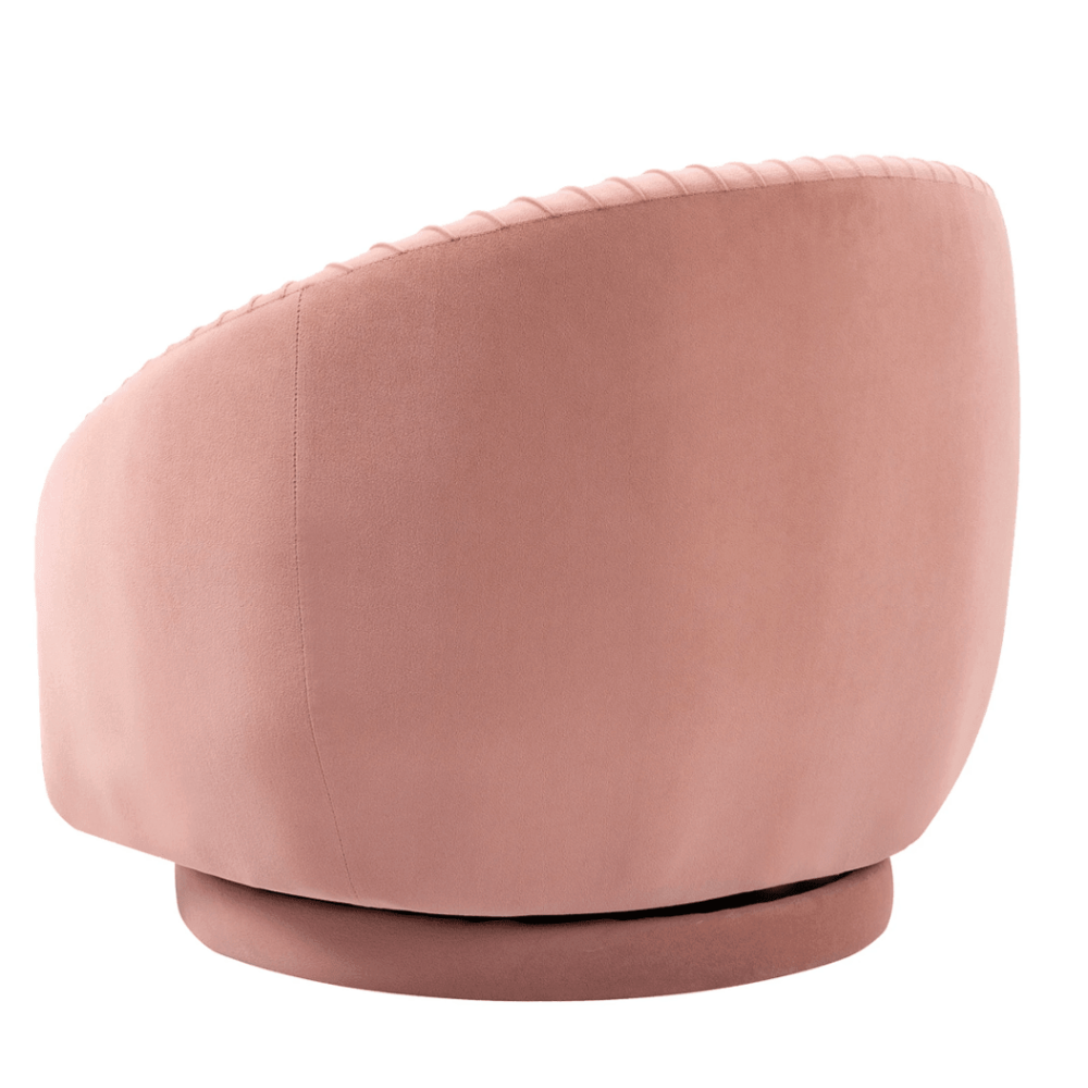 Barrel Arm Chair Embossing Fleece Upholstered Accent Sofa Chair - Teak Inside