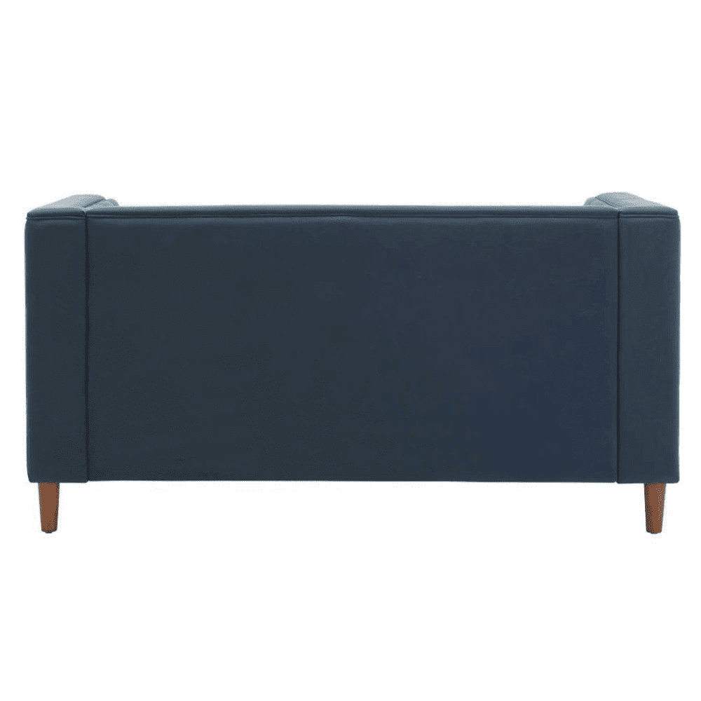 Brew Tuxedo Faux Leatherette Sofa with Accent Pillows - Teak Inside