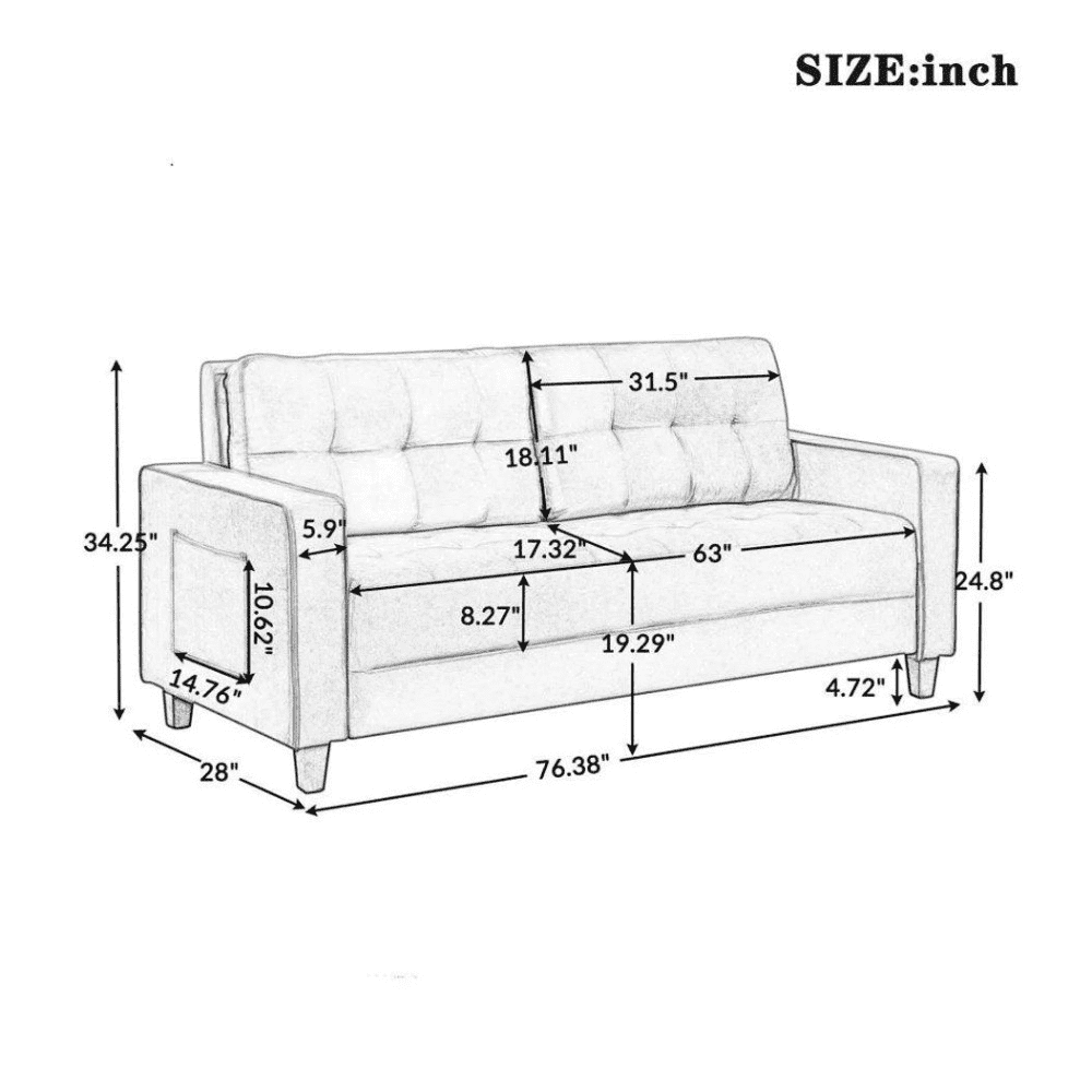 Comfortable Modern Sofa Set for Home Living Room - Teak Inside