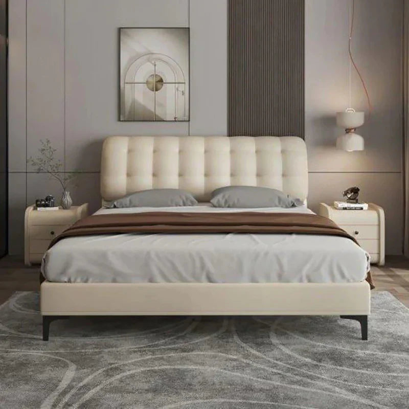 London Luxury Upholstered Bed Without Storage in Leatherette