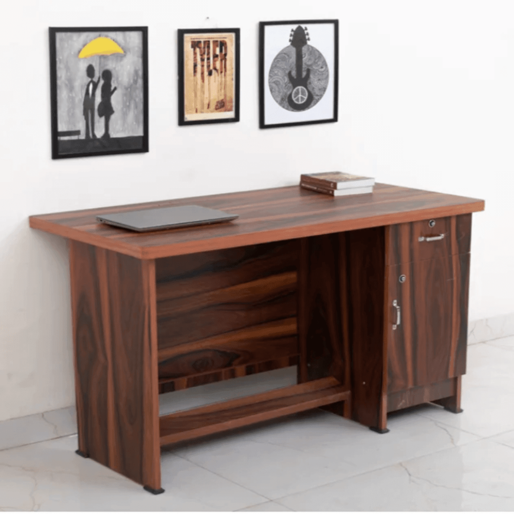 Amorini Study Table in Walnut Colour by Cupboard - Teak Inside