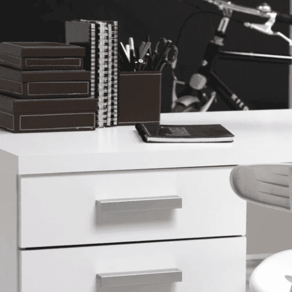 Class Apart Study Table in White Colour - Teak Inside