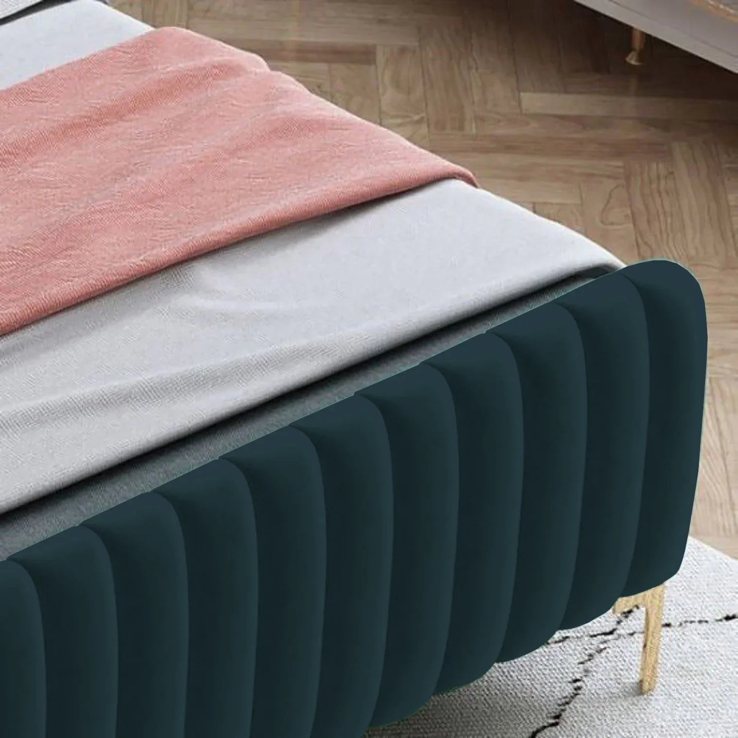 Uniline Pro Luxury Upholstered Bed Without Storage in Suede