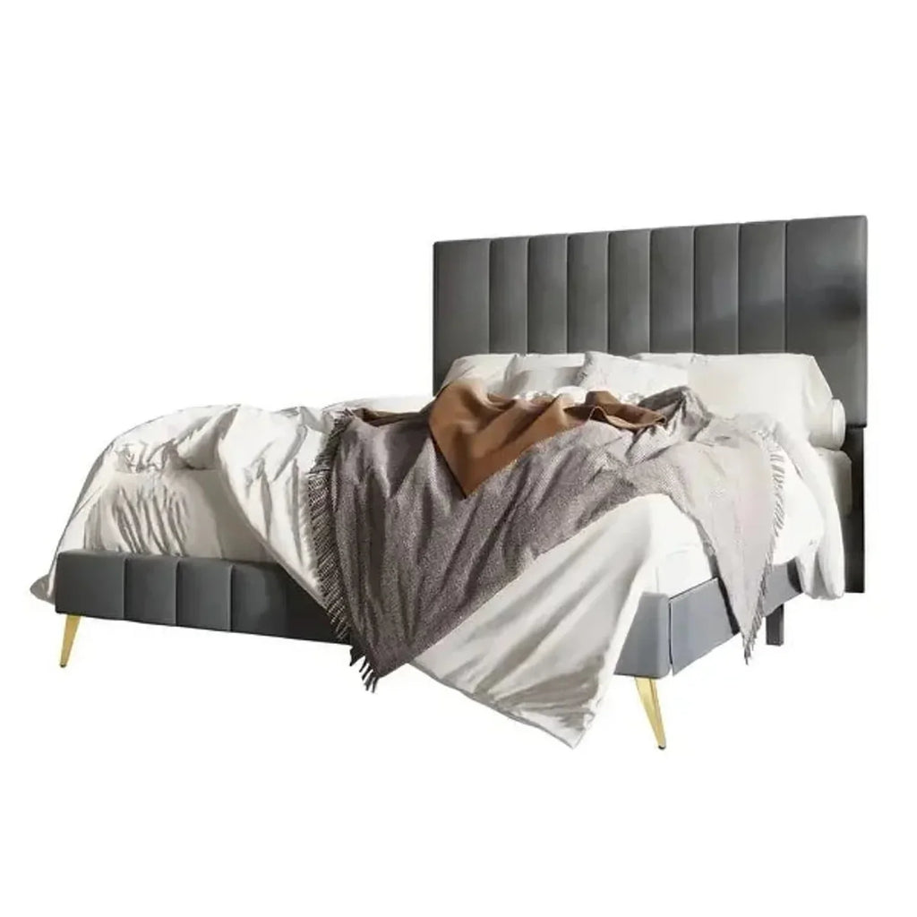 Bravo Luxury Upholstered Bed Without Storage in Suede