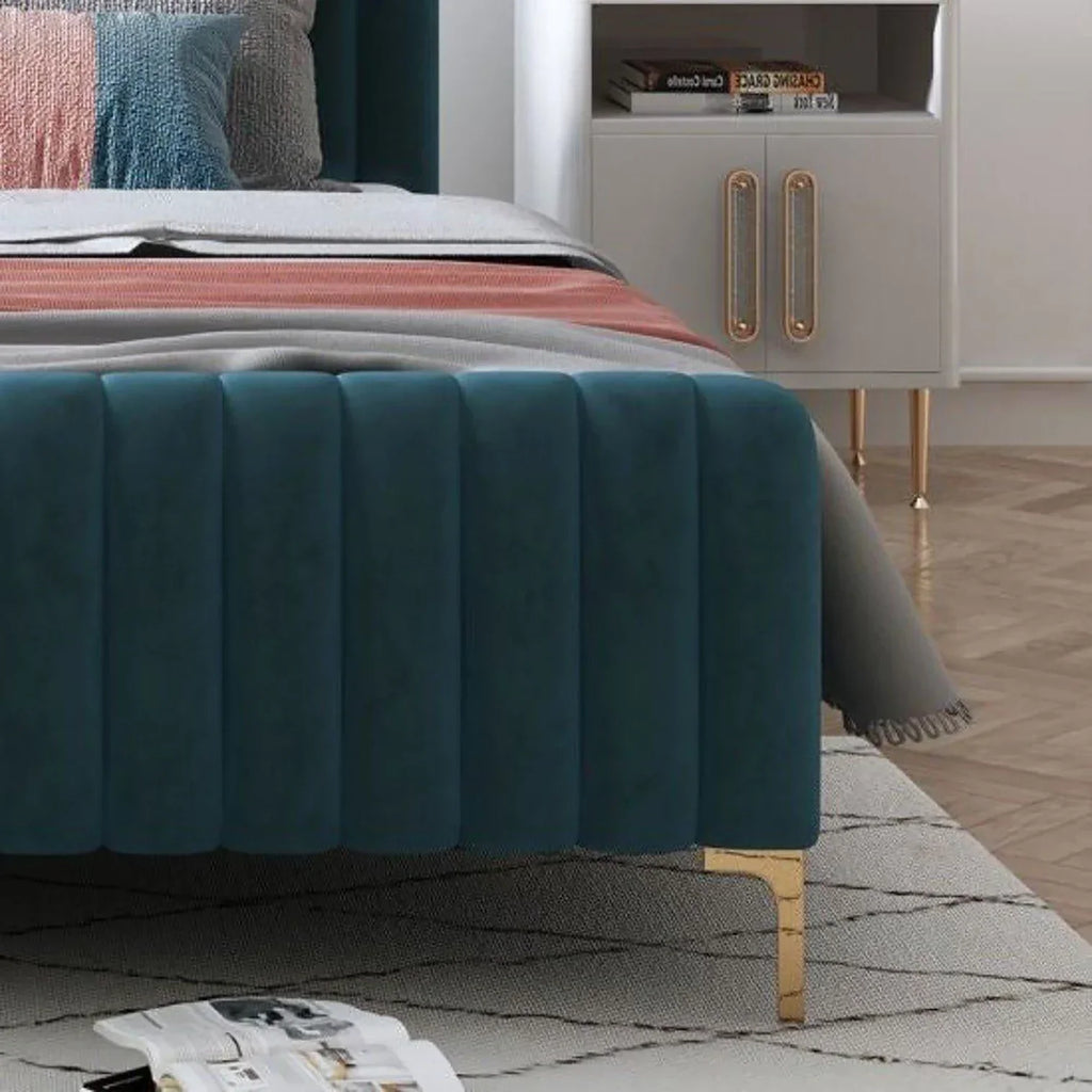 Uniline Pro Luxury Upholstered Bed Without Storage in Suede