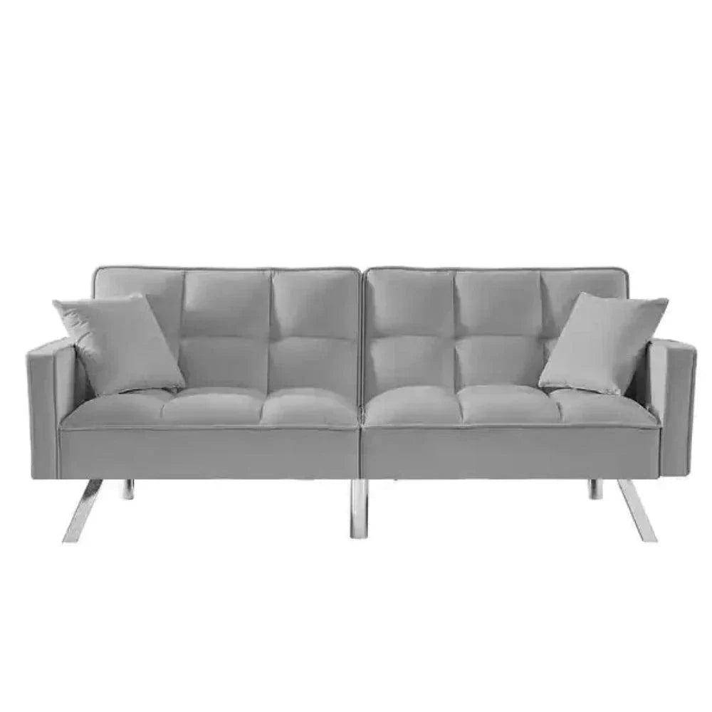 Blockbox Modern Suede Sofa Sets - Teak Inside