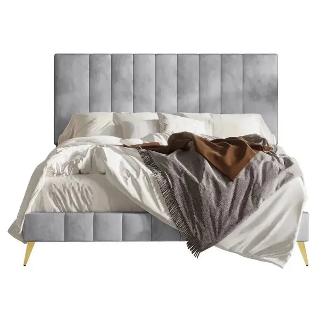 Bravo Luxury Upholstered Bed Without Storage in Suede