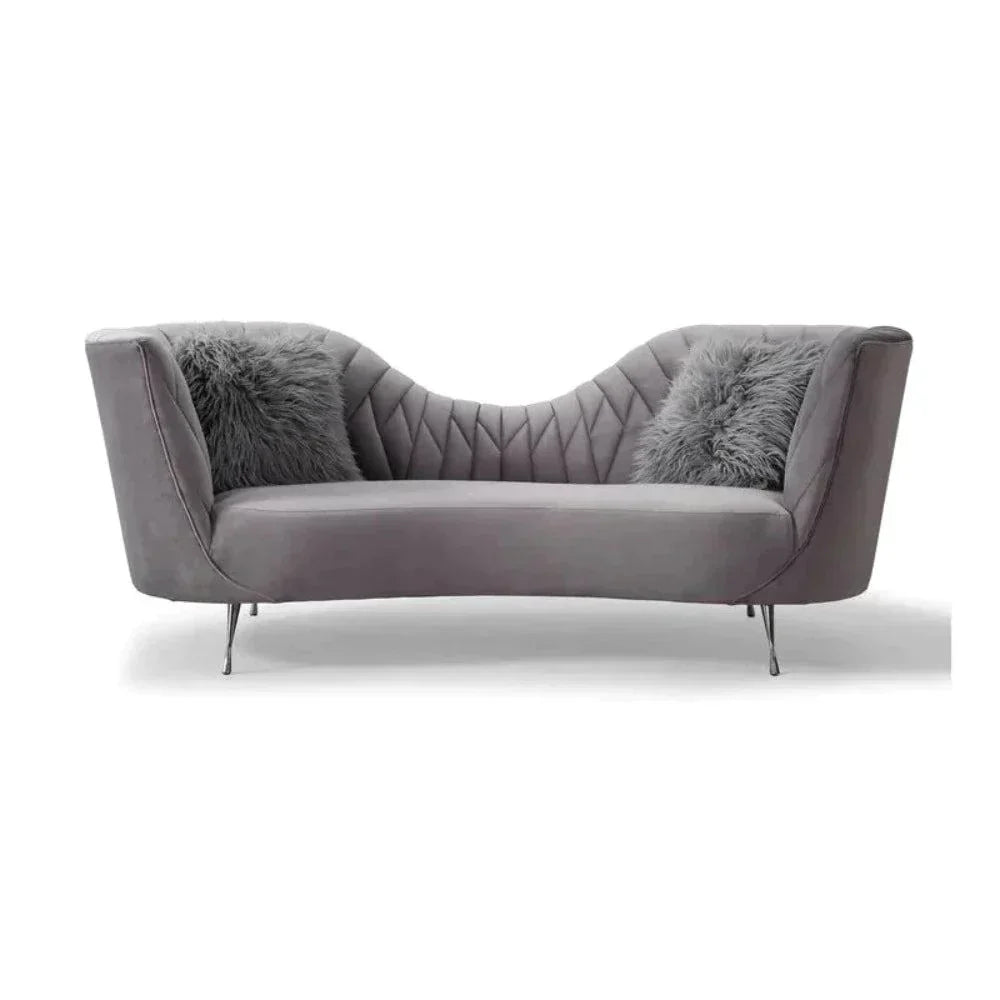Angel Wing Luxury Modern Suede Sofa Set