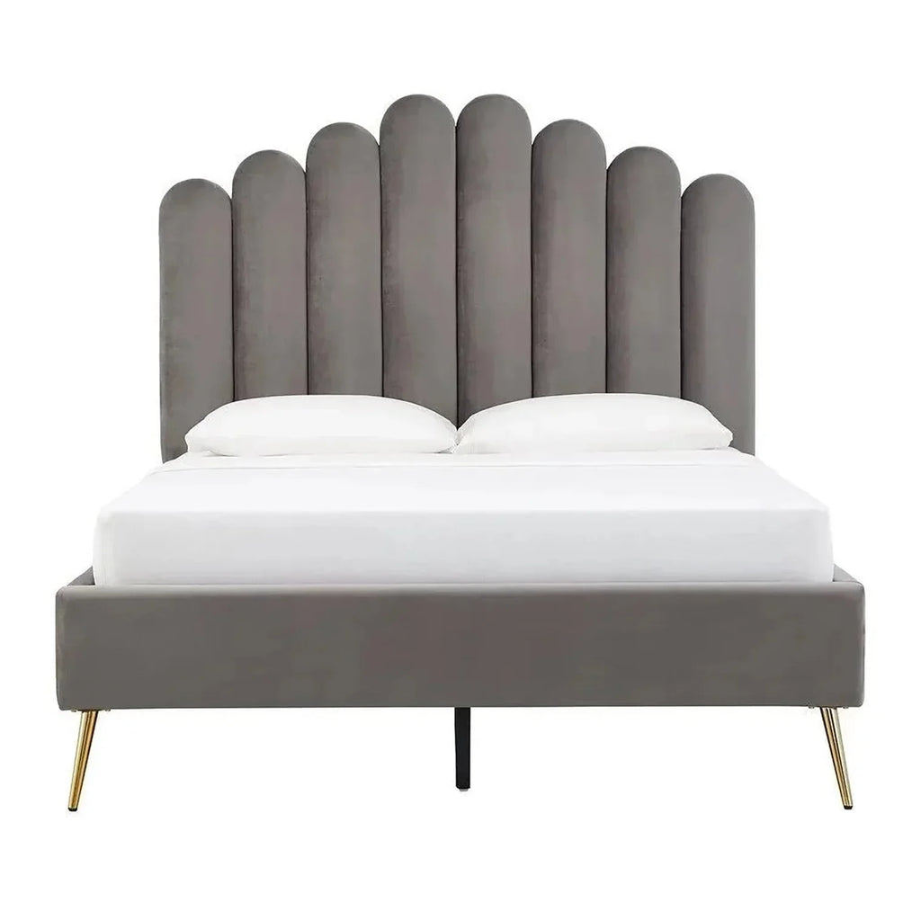 Classic Uniline Luxury Upholstered Bed Without Storage in Suede