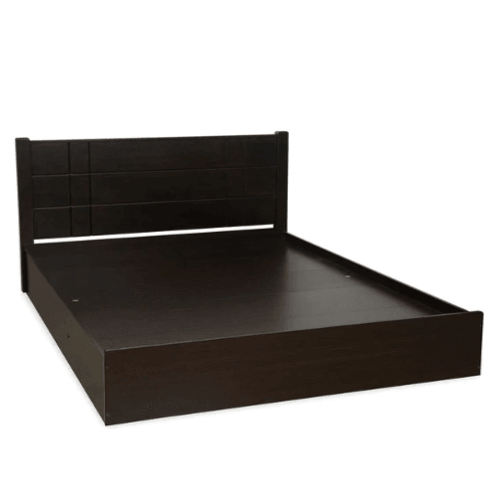 Cleopatra Bed with Storage in Brown Finish - Teak Inside